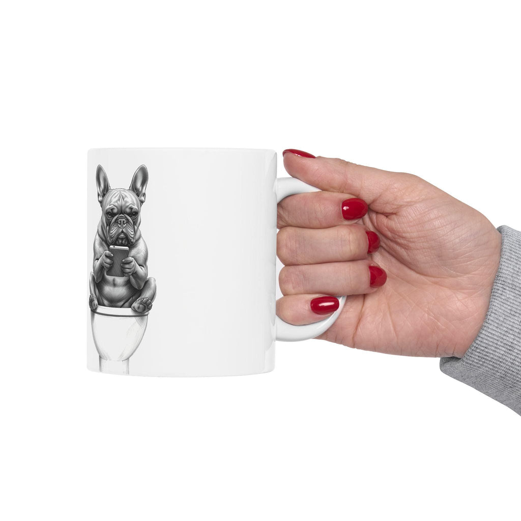 Pug and French Bulldog Toilet Humor Mug | Ceramic Coffee Cup